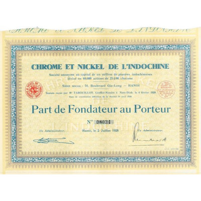 Chrome et Nickel de l'indochine