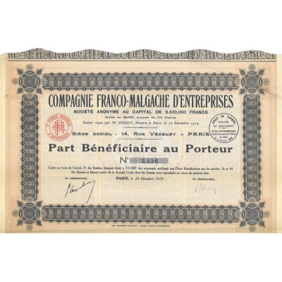 Cie Franco-Malgache d'Entreprises (PB)