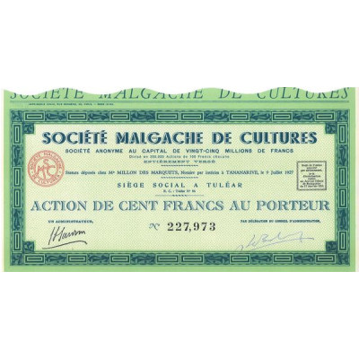 Sté Malgache de Cultures (verte) (modèle 2)