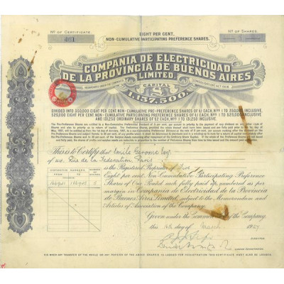 Cia de Electricidad de la Provincia de Buenos Aires Ltd (Pre-participative)