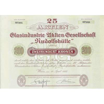 Glasindustrie-Aktien-Gesellschaft "Rudolfshütte"