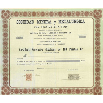 Sociedad Minera y Metalurgica del Pla-de-San-Tris (blanquette)