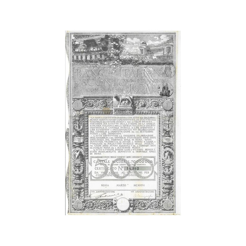 Banca Italiana di Sconto (Act)