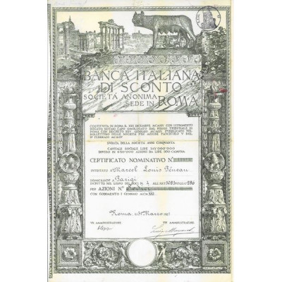Banca Italiana di Sconto (Certif)