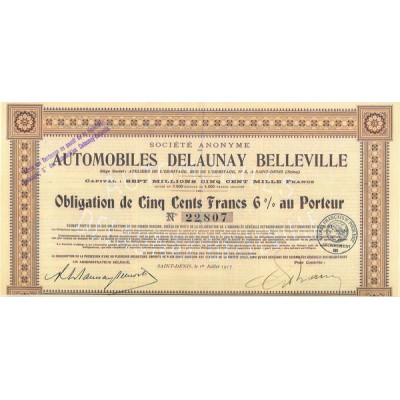 S.A. des Automobiles Delaunay Belleville (Obl)