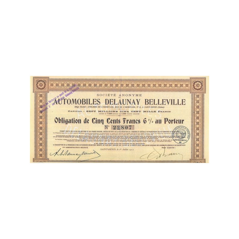 S.A. des Automobiles Delaunay Belleville (Obl)