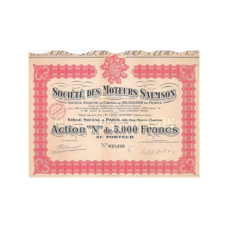 Sté des Moteurs Salmson (Act N)