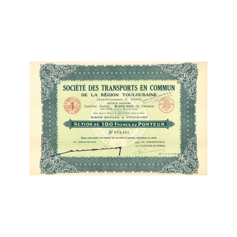 Sté des Transports en Commun de la Région Toulousaine (Act 100 F)