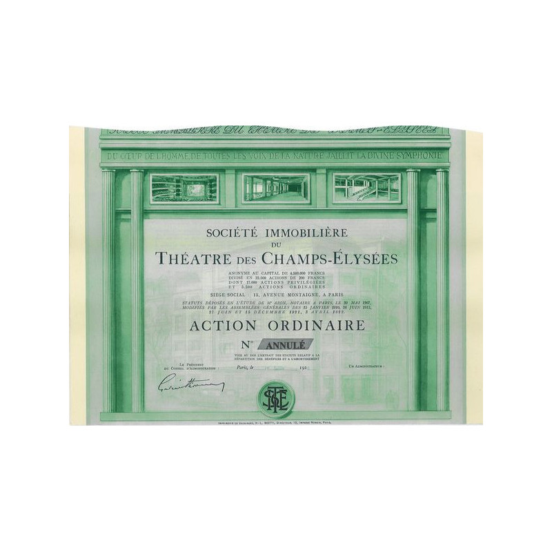Sté Immobilière du théâtre des Champs-Elysées (blanquette)