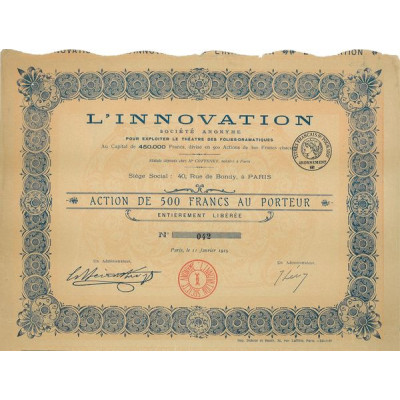 L'Innovation - S.A. Pour Exploiter le Théâtre des Folies Dramatiques