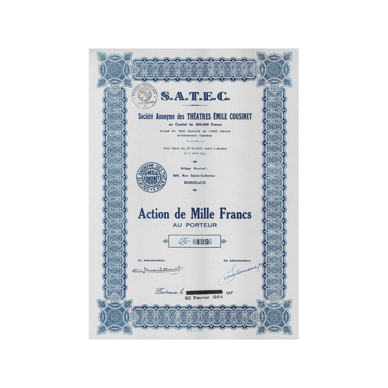 S.A.T.E.C. S.A. des Théâtre Emile Cousinet