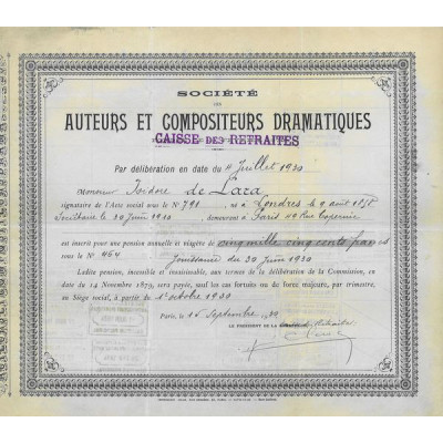 Sté des Auteurs et Compositeurs Dramatiques - Caisse des Retraites