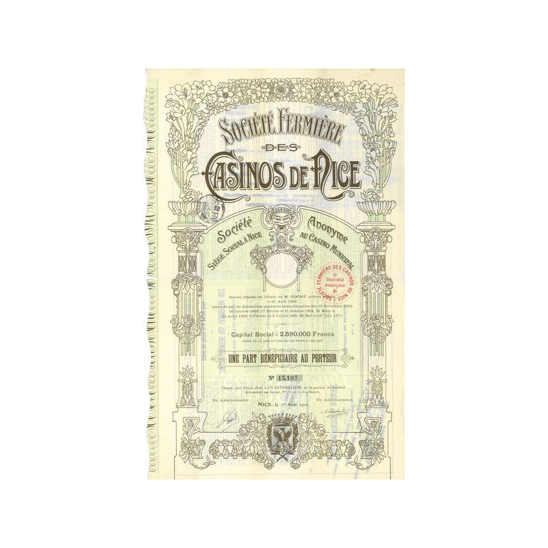 Sté Fermière des Casinos de Nice (1 PB)