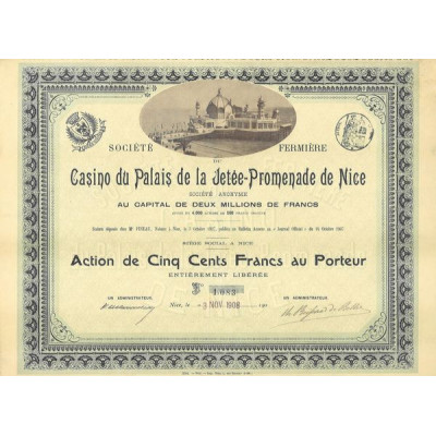 Sté Fermière du Casino du Palais de la Jetée-Promenade de Nice