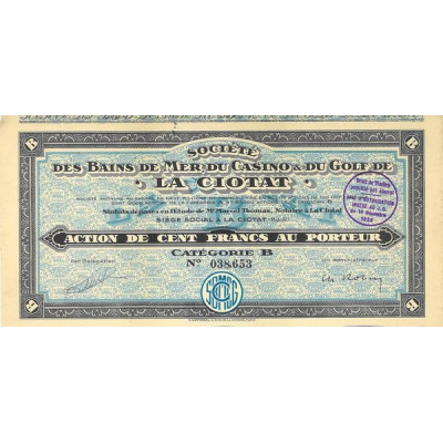 Sté des Bains de Mer du Casino du Golf de La Ciotat