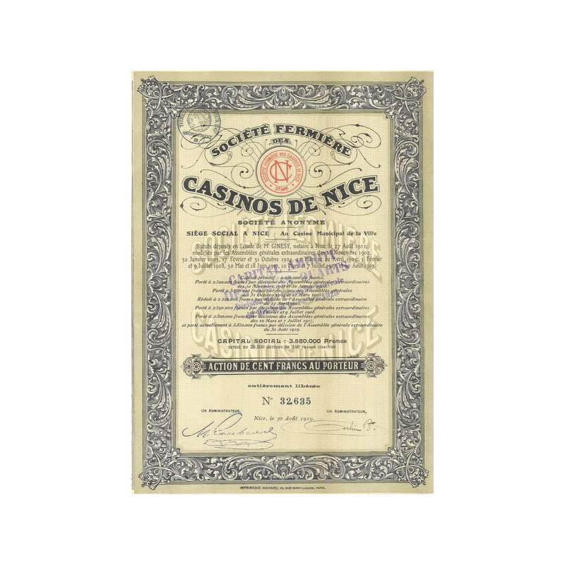 Sté Fermière des Casinos de Nice (Act)