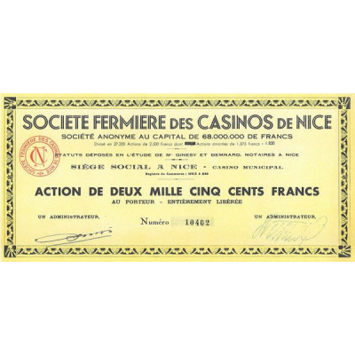 Sté Fermiére des Casinos de Nicev (modèle 1)