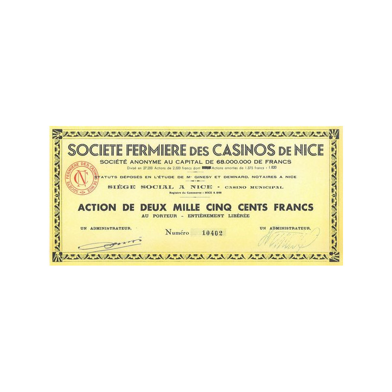 Sté Fermiére des Casinos de Nicev (modèle 1)