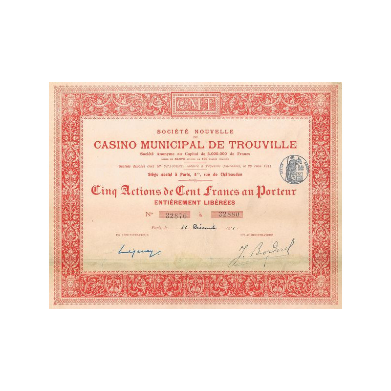 Sté Nouvelle du Casino Municipal de Trouville (5 Act)