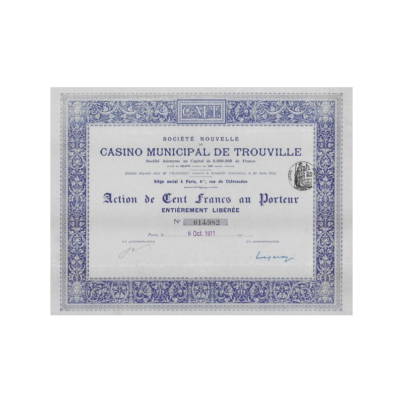 Sté Nouvelle du Casino Municipal de Trouville (1 Act)