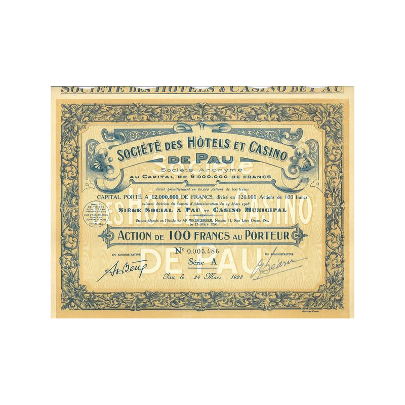 Sté des Hôtels et Casino de Pau