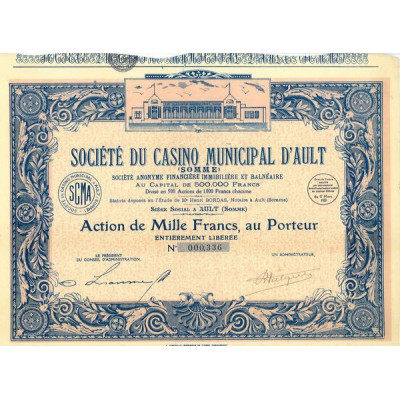 Sté du Casino Municipal d'Ault (Somme) (Act)