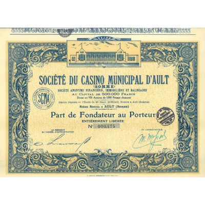 Sté du Casino Municipal d'Ault (Somme) (PF)