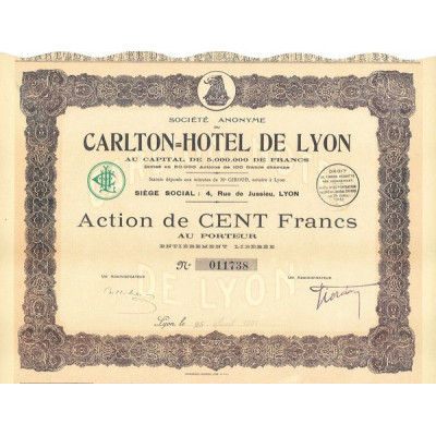 S.A. du CarltonHôtel de Lyon