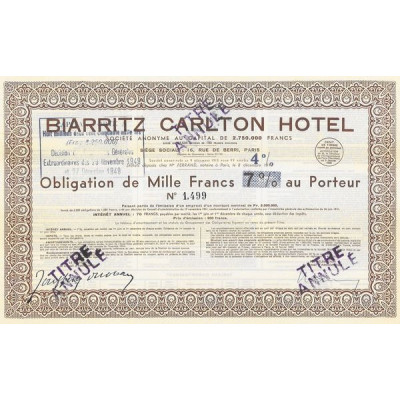 Biarritz Carlton Hôtel (Obl 1000 F)
