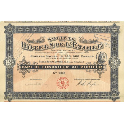 Sté des Hôtels de l'Etoile