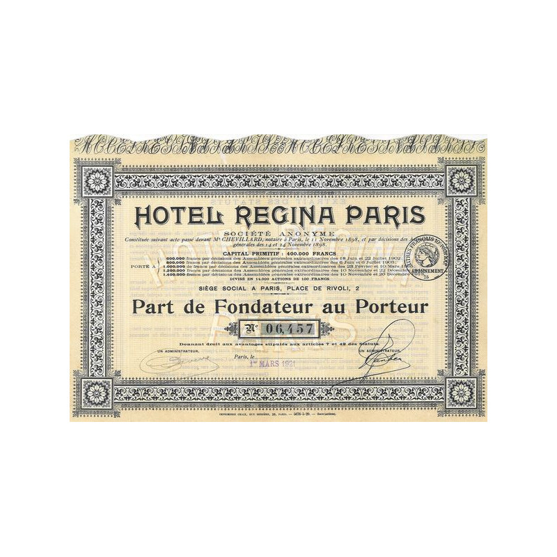 Hôtel Regina Paris (modèle 1)
