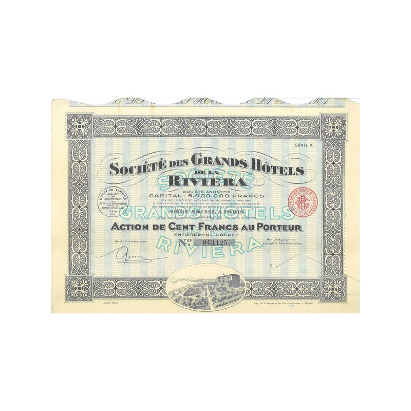 Sté des Grands Hôtels de la Riviera (Act)