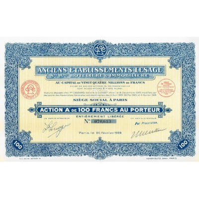 Anc. Ets. Lesage S.A. Hôtelière & Immobilière