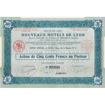 Sté des Nouveaux Hôtels de Lyon