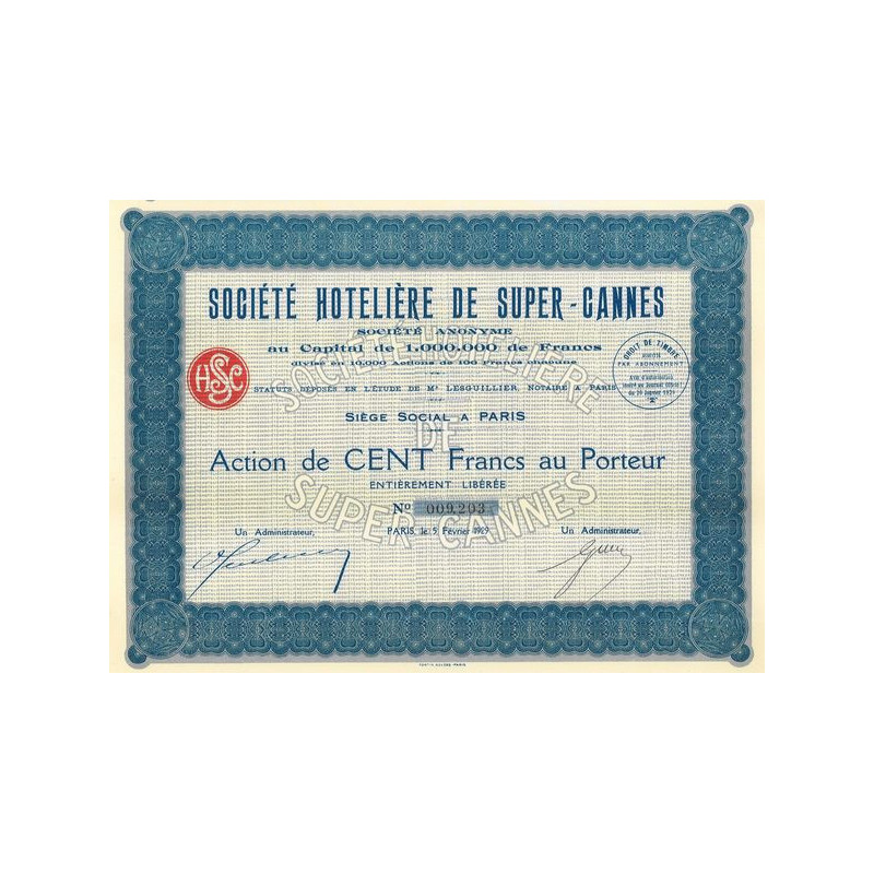 Sté Hôtelière de Super-Cannes