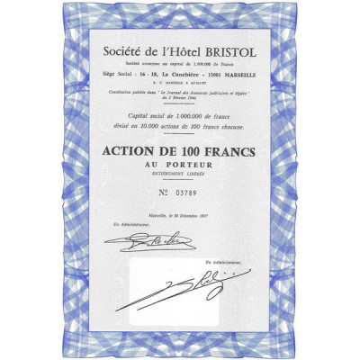 Sté de l'Hôtel Bristol
