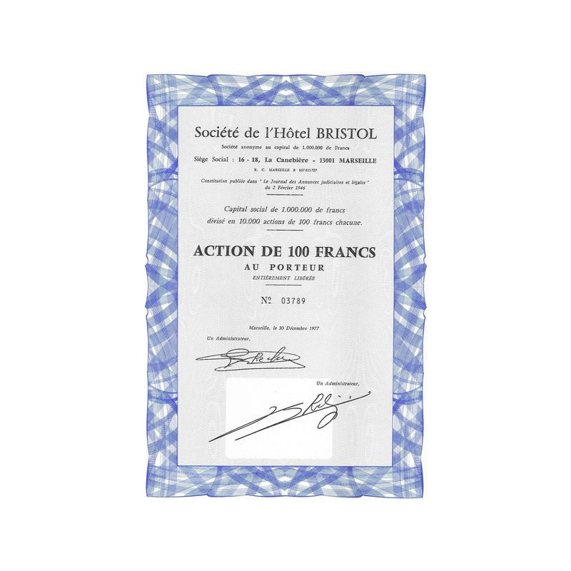 Sté de l'Hôtel Bristol