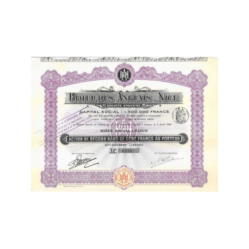 Hôtel des Anglais - Nice (Act 2nd rang)