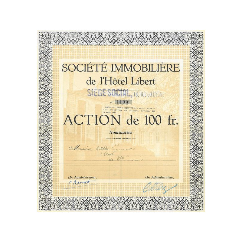 Sté Immobilière de l'Hôtel Libert
