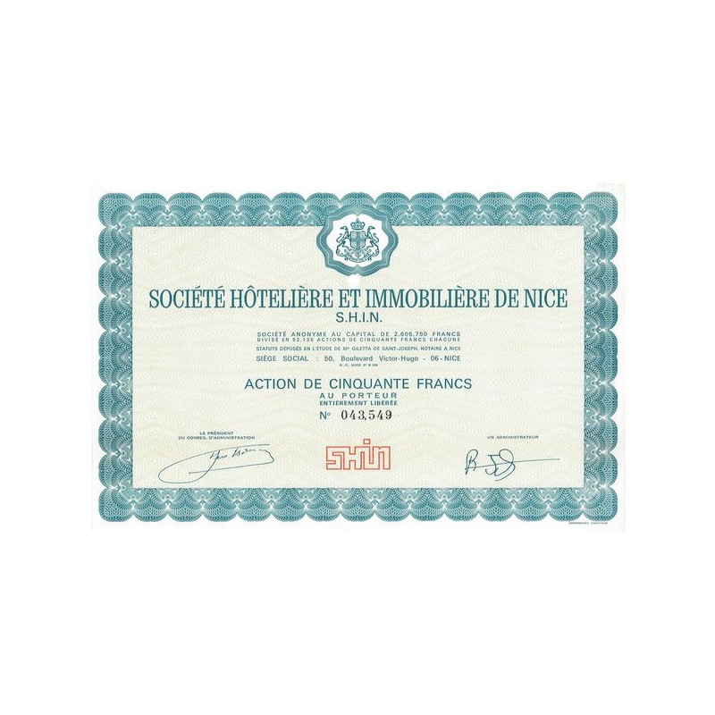 Sté Hôtelière et Immobilière de Nice