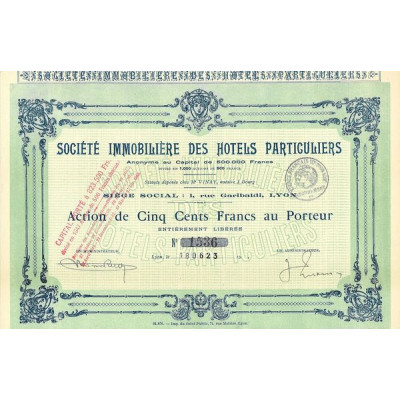 Sté Immobilière des Hôtels Particuliers