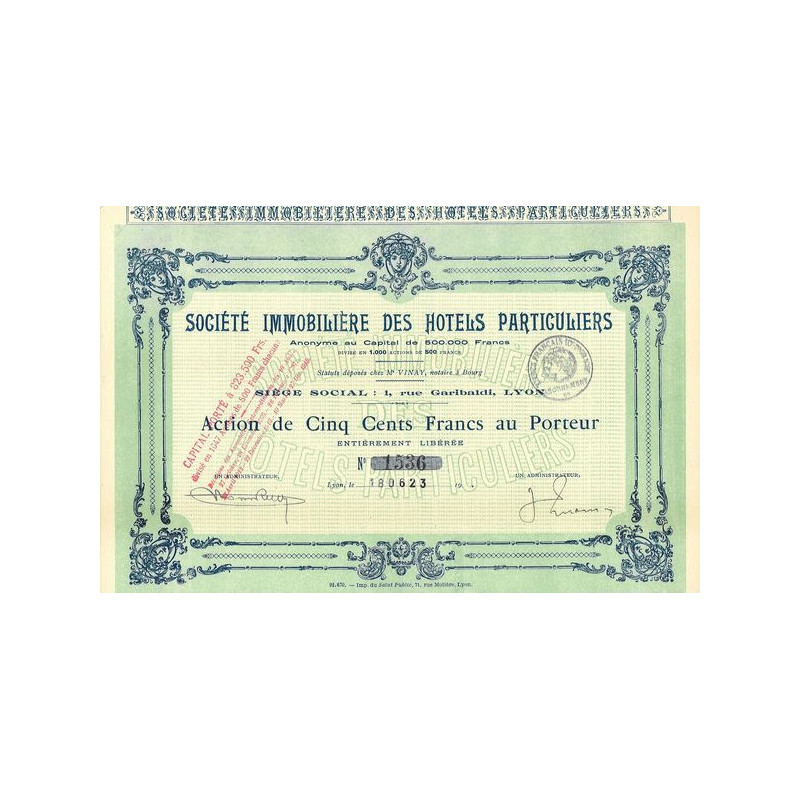 Sté Immobilière des Hôtels Particuliers