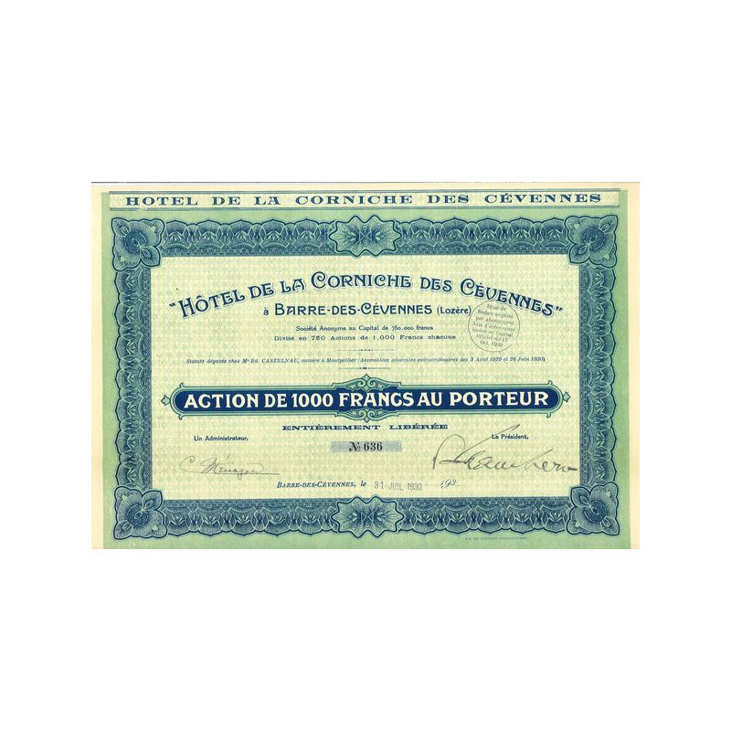 Hôtel de la Corniche des Cévennes à Barre-des-Cévennes (Lozère)