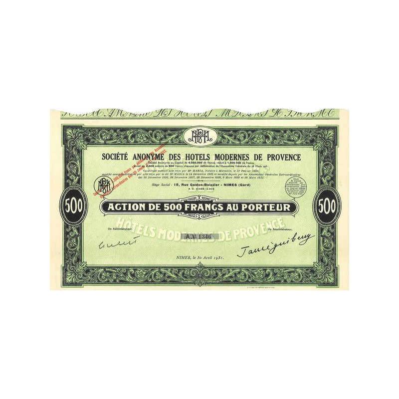 S.A. des Hôtels Modernes de Provence