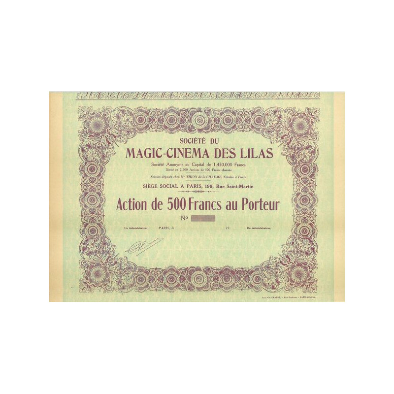 Sté du Magic-Cinema des Lilas (blanquette)
