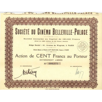 Sté du Cinéma Belleville-Palace