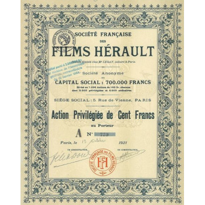 Sté Française des Films Hérault (Act Privil)