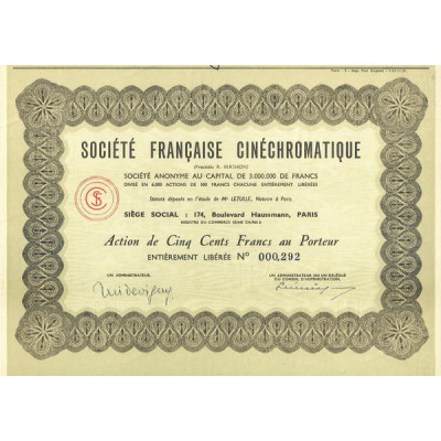 Sté Française Cinéchromatique (Act 500 F)