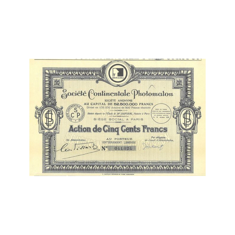 Sté Continentale Photomaton