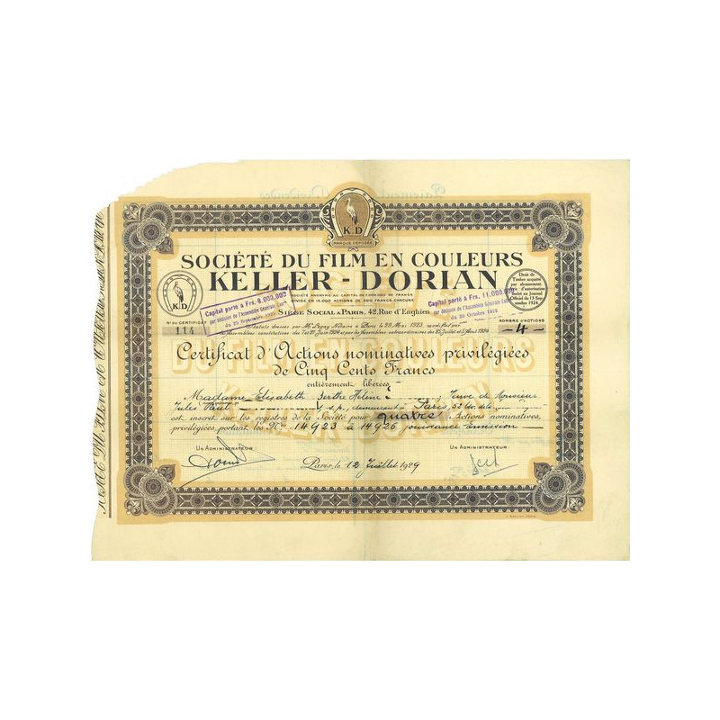 Sté du Film en Couleurs Keller-Dorian (certif)